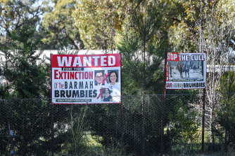 These signs have been placed around the town. 