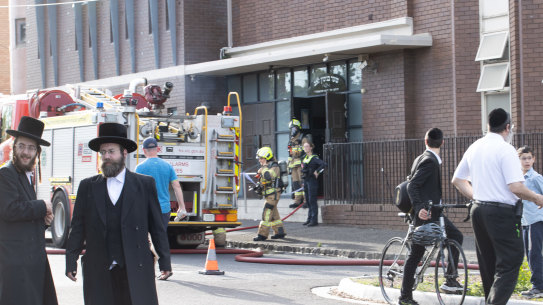 The fire at the Adass Israel Synagogue.