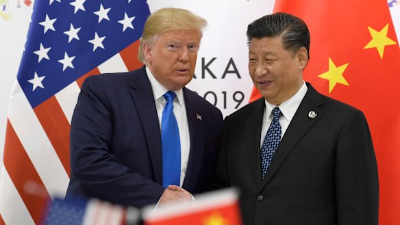 US President Donald Trump with China's President Xi Jinping in 2019. 
