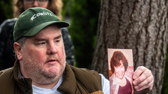 Mike Weatherill, whose mother died a day earlier, speaks during a news conference, in Kirkland, a suburb of Seattle, on Thursday.