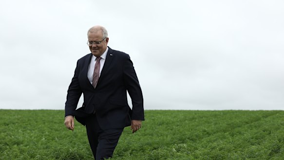 Prime Minister Scott Morrison in Tasmania. 