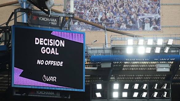 The first goal is given after a VAR review.