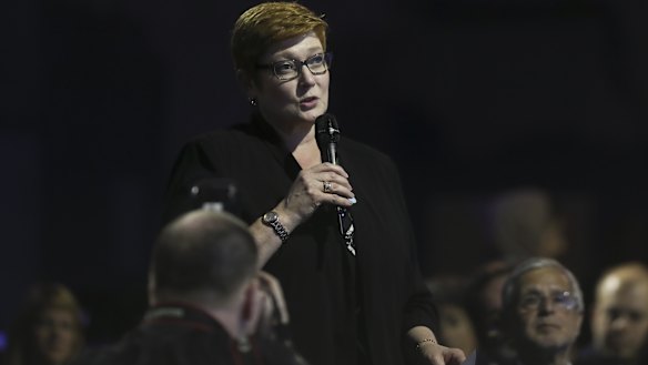 Marise Payne, Australia's Foreign Minister, at the Media Freedom conference.