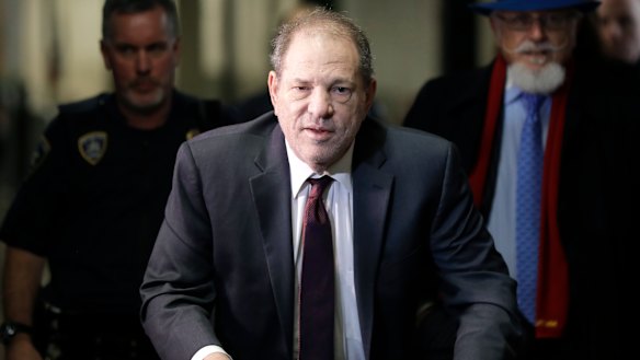 Hollywood producer Harvey Weinstein arrives at court in New York.