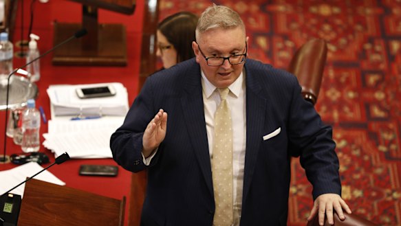 Leader of the government in the upper house Don Harwin was suspended from the chamber on Tuesday night, the first time it has happened since 1998.