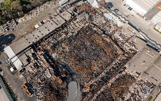 The aftermath of last August's fire next to Stony Creek.