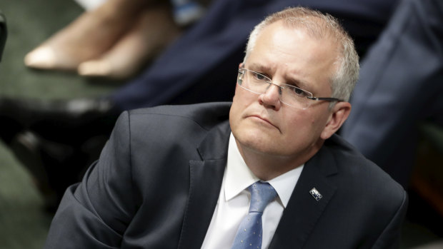 Prime Minister Scott Morrison in question time on Monday, after the state Liberal Party's defeat on the weekend.