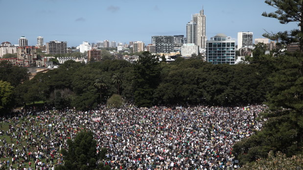 Thousands of people attended the global climate strike on Friday in Sydney.