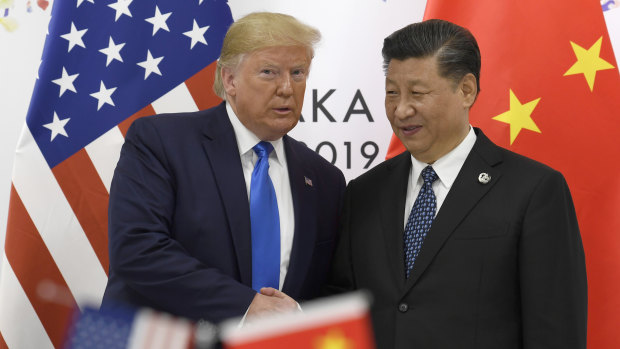 US President Donald Trump with China's President Xi Jinping in 2019. 