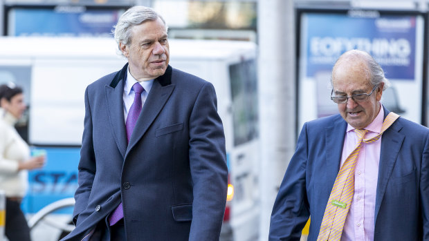 Victorian Liberal Party president Michael Kroger (left) arriving at the Federal Court on Thursday.