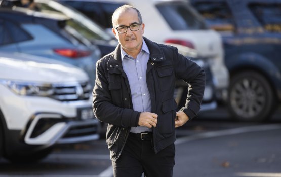 Outgoing deputy premier James Merlino ahead of Saturday’s caucus meeting.