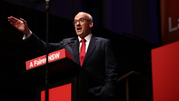 Luke Foley received a standing ovation for his address to the Labor conference.