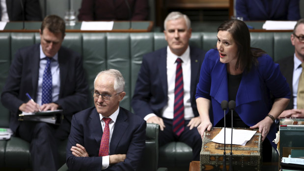 Prime Minister Malcolm Turnbull and Minister for Financial Services and Revenue, Kelly O'Dwyer.