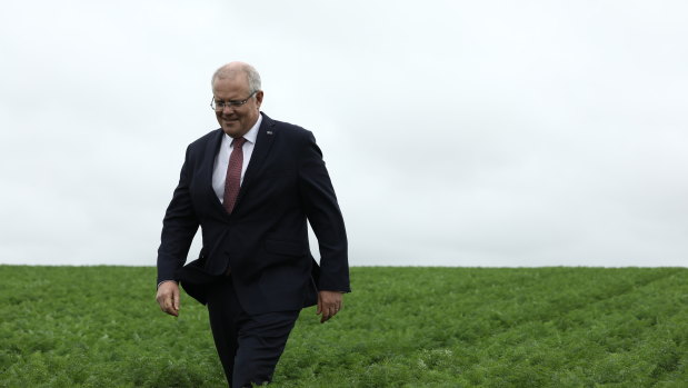 Prime Minister Scott Morrison in Tasmania. 