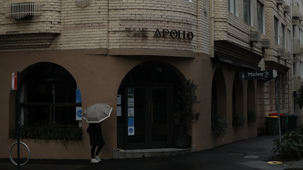The Apollo restaurant which has been closed due to a coronavirus outbreak in Potts Point.