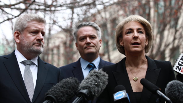 Cabinet ministers Mitch Fifield, Mathias Cormann and Michaelia Cash announce they could no longer support Malcolm Turnbull’s leadership. 