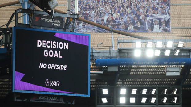 The first goal is given after a VAR review.