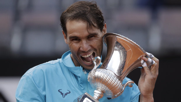 Hunger: Rafael Nadal proved far too good for Novak Djokovic in the Italian Open final.
