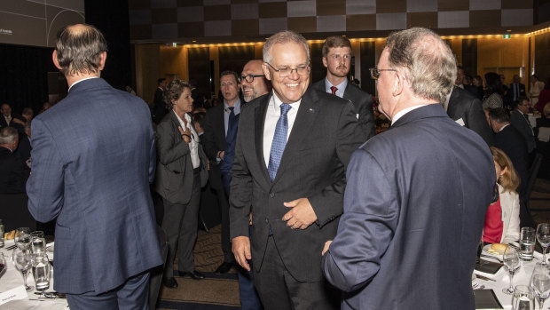 Prime Minister Scott Morrison at the Business Council of Australia’s annual dinner last week.