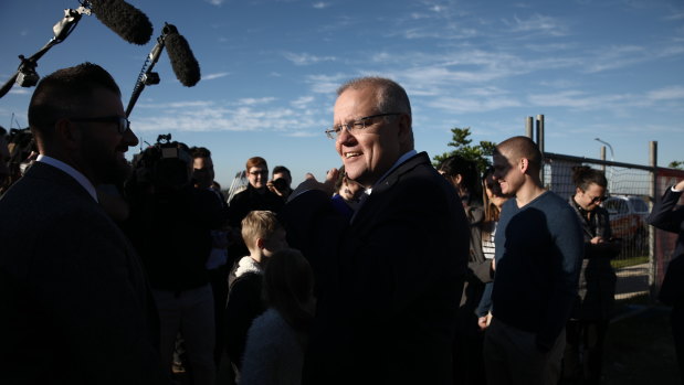 Prime Minister Scott Morrison visits first home buyers in the marginal Sydney seat of Lindsay.