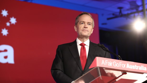 Labor leader Bill Shorten at the party's campaign launch in Brisbane on Sunday.