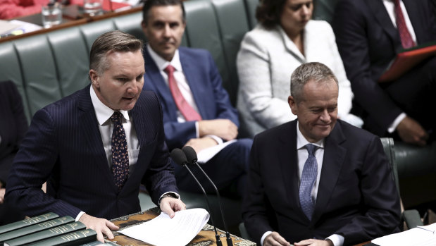 Shadow Treasurer Chris Bowen and Opposition Leader Bill Shorten ask non-Dorothy Dixers in question time. 