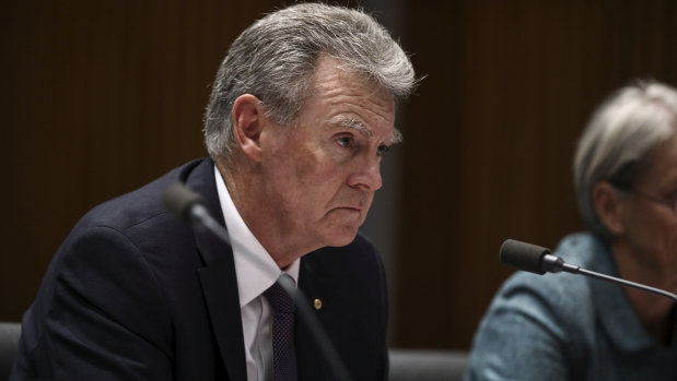 ASIO director general Ducan Lewis at the Senate estimates hearing on Thursday night. 