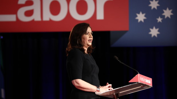 Premier of Queensland Annastacia Palaszczuk at the Labor Party campaign launch. 