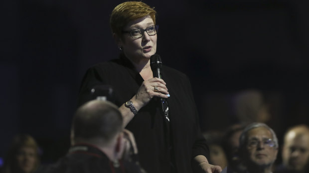 Marise Payne, Australia's Foreign Minister, at the Media Freedom conference.