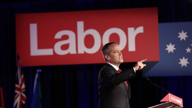Opposition Leader Bill Shorten at the party's campaign launch in Brisbane on Sunday.
