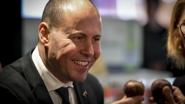 Mrs Henderson says Mr Frydenberg, pictured at a local fruit shop, is a much better local member for Kooyong than her father ever was.