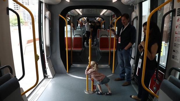 Sydney commuters had their first opportunity to travel on Sydney's new light rail line between Circular Quay and Randwick.