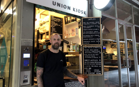 Union Kiosk owner Rohan Hehir stayed open during the pandemic, while more than a quarter of the CBD’s businesses shut their doors.