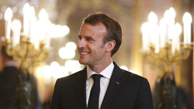 Emmanuel Macron at the Royal Palace in Madrid in July.