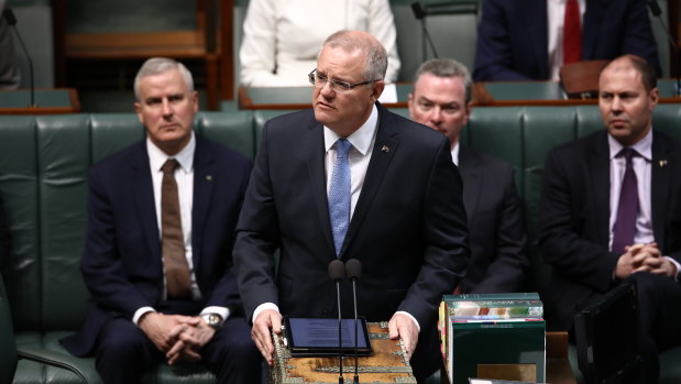 Prime Minister Scott Morrison delivers his national apology to victims and survivors of institutional child sexual abuse on October 22, 2018.
