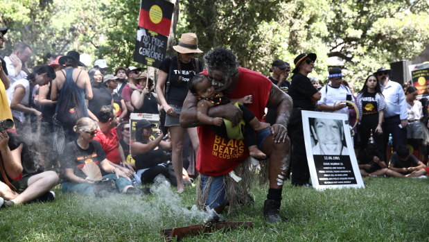 An Invasion Day Rally from Hyde Park to Victoria Park in Sydney.