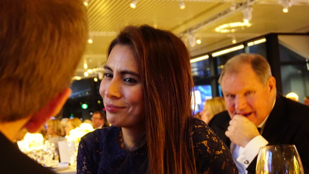 Kharla Williams at the Melbourne Health dinner in June 2016. Robert Doyle, right, was seated next to her. 