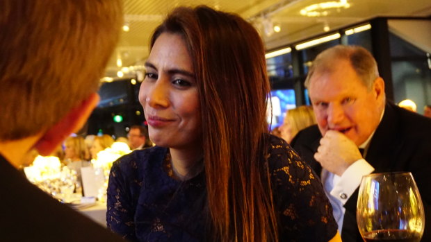 Kharla Williams at the Melbourne Health dinner in June 2016. Robert Doyle, right, was seated next to her. 