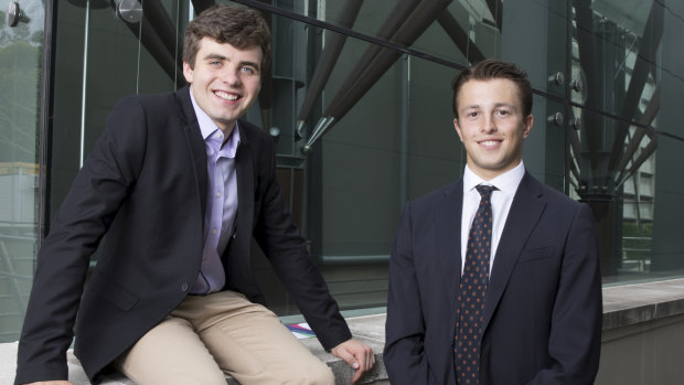 Jack Zimmerman (left) said being accepted into a combined arts and law degree at the University of Sydney on Thursday morning was a huge surprise.