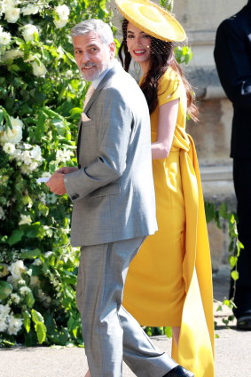 George Clooney and wife Amal Clooney arrive for the wedding. 