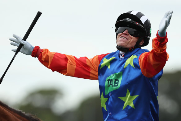 Craig Williams celebrates his second win in The Everest.