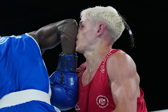Australia’s Jye Dixon copped a heavy knock to the face two days ago in Glasgow.