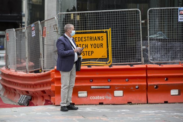 Closed for business: Construction sites across Sydney were shut on Monday.