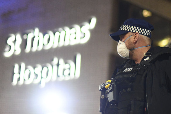 St Thomas' Hospital in central London, where British Prime Minister Boris Johnson was moved to intensive care after his coronavirus symptoms worsened.