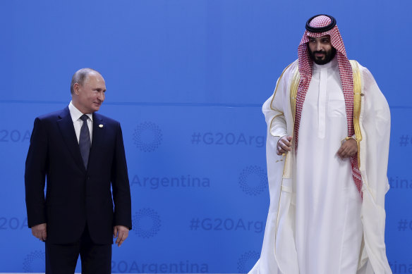 Costly bromance: The Saudis’ willingness to shoulder most of the burden of recent production cuts might owe something to the deepening relationship between Vladimir Putin and Crown Prince Mohammed bin Salman.