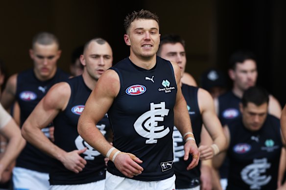 Carlton skipper Patrick Cripps led from the front against the Giants.