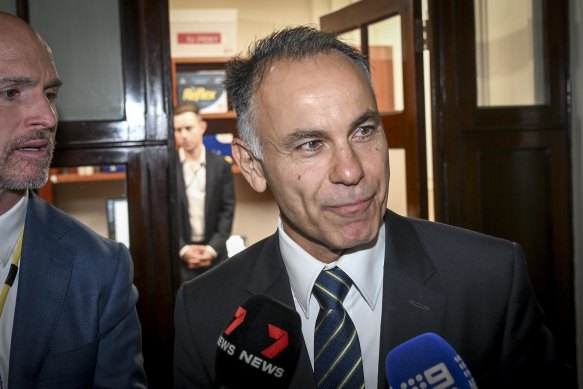 John Pesutto leaves the Liberal party room on December 27 after losing the leadership.