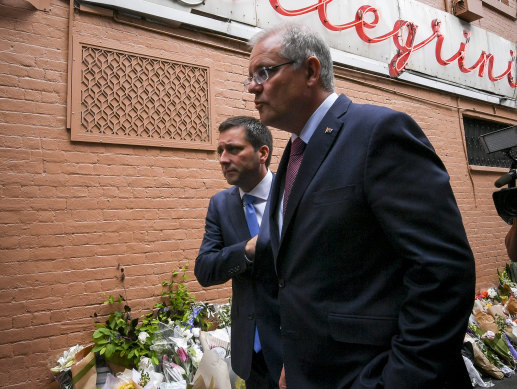 Prime Minister Scott Morrison and Mr Guy in Melbourne a fortnight before the 2018 election. 