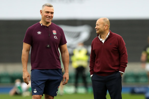 Jason Ryles and Eddie Jones during their time together with the English rugby union team.