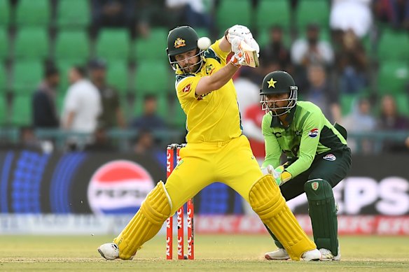 Josh Inglis during the series decider at Gaddafi Stadium.